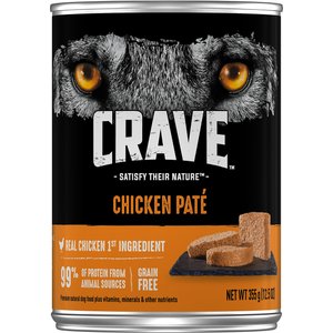 Crave Chicken Pate Grain-Free Canned Dog Food, 12.5-oz, case of 12