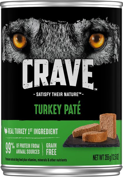 CRAVE Turkey Pate Grain Free Canned Dog Food 12.5 oz case of 12