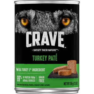 Crave Turkey Pate Grain-Free Canned Dog Food, 12.5-oz, case of 12