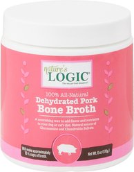Nature's Logic Dehydrated Pork Bone Broth Dog & Cat Food Topper, 6-oz tub