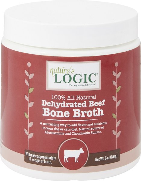 Nature's Logic Dehydrated Beef Bone Broth Dog & Cat Food Topper, 6-oz tub slide 1 of 6