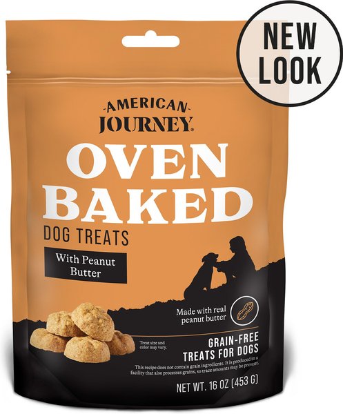 American Journey Peanut Butter Recipe Grain-Free Oven Baked Crunchy Biscuit Dog Treats, 16-oz bag slide 1 of 7