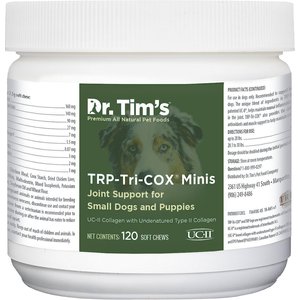 Dr. Tim's TRP-Tri-COX Minis Small Breed & Puppy Joint Support Dog Supplement, 120 count