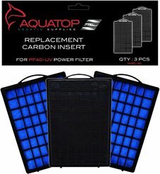 Aquatop Hang-On Back Aquarium Power Filter Replacement Carbon Cartridge, 3 count, PF40-UV