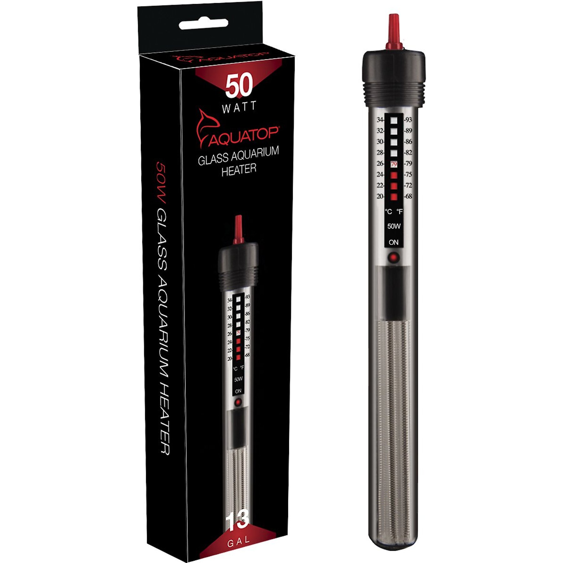 Aquatop Submersible Glass Aquarium Heater, 50-watt