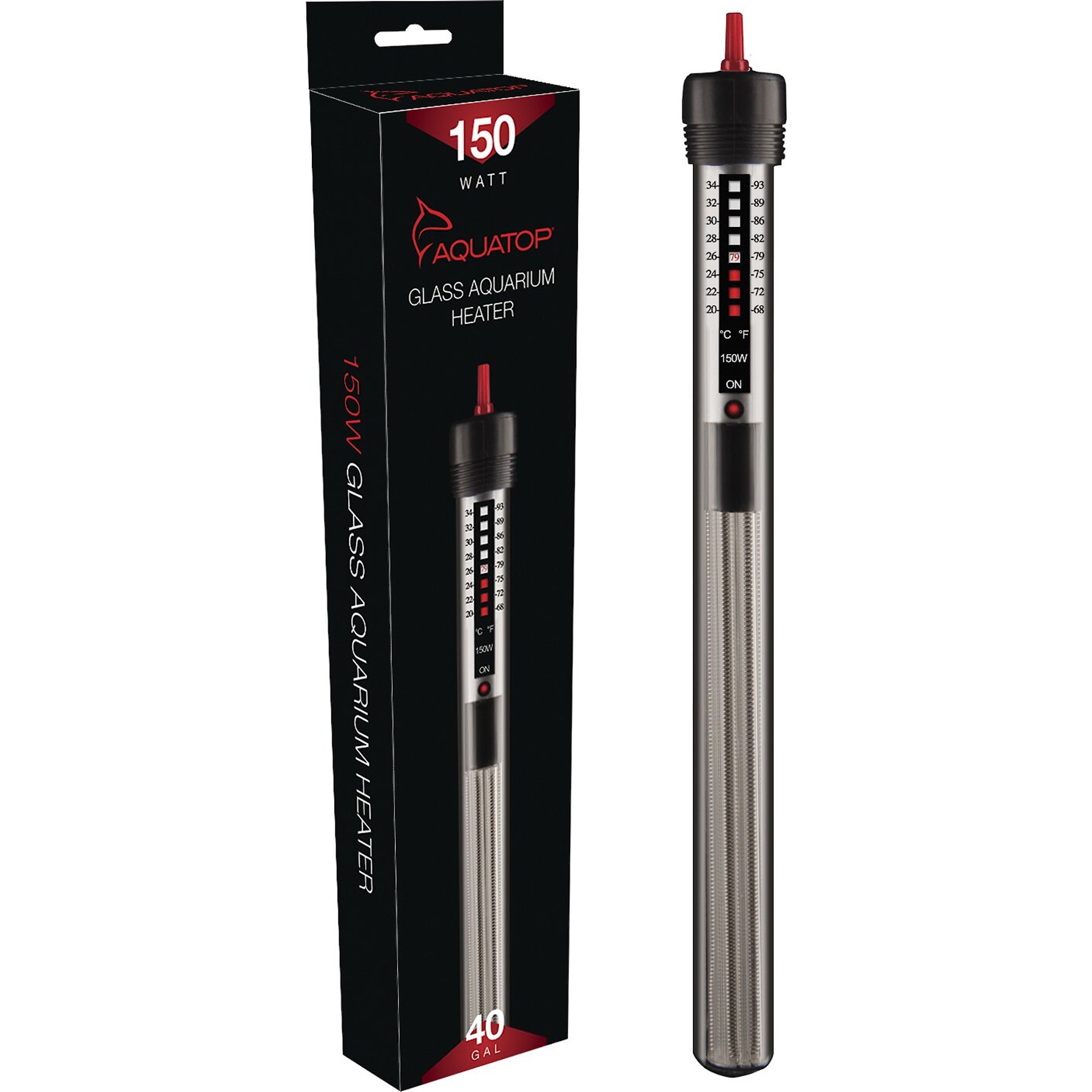 Aquatop Submersible Glass Aquarium Heater, 150-watt
