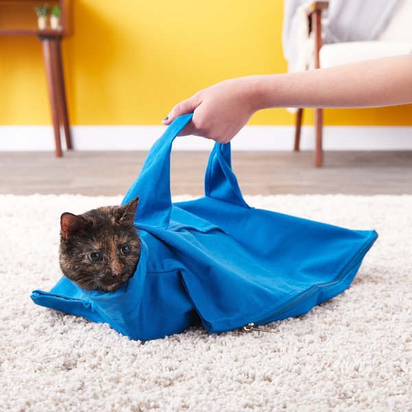 Cat-in-the-bag E-Z-Zip Cat Carrier Bag, Cobalt, Small slide 1 of 11