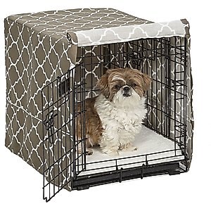 MidWest Quiet Time Crate Cover, Brown Geometric, 24-in