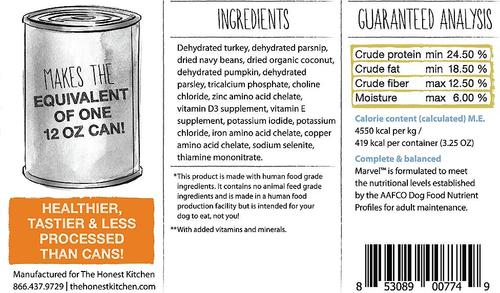 Show full view: The Honest Kitchen Wholemade Limited Ingredient Turkey Dog Food, 3.25-oz cup, case of 8 slide 4 of 8