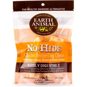 Earth Animal No-Hide Cage-Free Chicken Small Natural Rawhide Alternative Dog Chews, 2 count