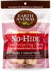 Earth Animal No-Hide Small Rolls Long Lasting Natural Rawhide Alternative Beef Recipe Chew Dog Treats, 2 count
