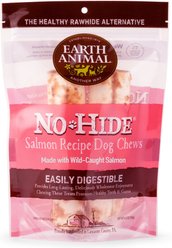 Earth Animal No-Hide Medium Rolls Long Lasting Natural Rawhide Alternative Salmon Recipe Chew Dog Treats, 2 count