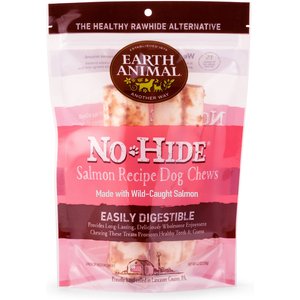 EARTH ANIMAL No Hide Medium Rolls Long Lasting Natural Rawhide Alternative Salmon Recipe Chew Dog Treats 2 count Chewy