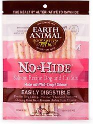 Earth Animal No-Hide Stix Long Lasting Natural Rawhide Alternative Salmon Recipe Chew Dog & Cat Treat Sticks, 10 count slide 1 of 9