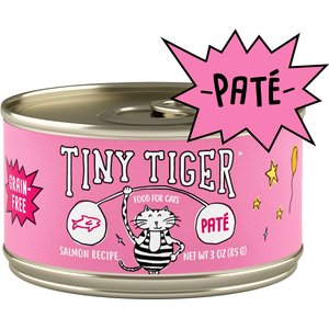 Tiny Tiger Pate Salmon Recipe Grain-Free Canned Cat Food, 3-oz can, case of 24