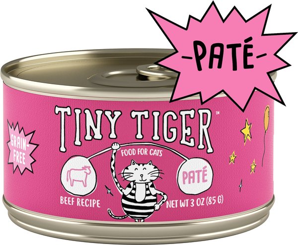 Tiny Tiger Pate Beef Recipe Grain-Free Canned Cat Food, 3-oz, case of 24 slide 1 of 10