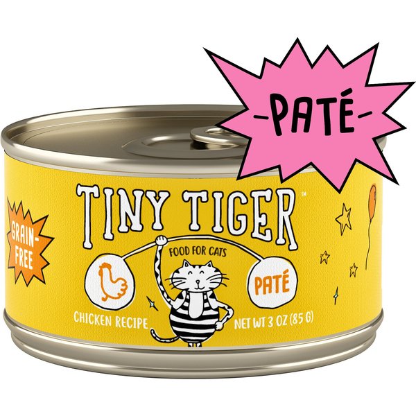 TINY TIGER Pate Chicken Recipe GrainFree Canned Cat Food, 3oz can