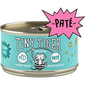 Tiny Tiger Pate Seafood Recipe Grain-Free Canned Cat Food, 3-oz can, case of 24