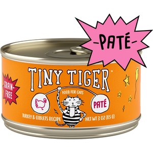 Tiny Tiger Pate Turkey and Giblets Recipe Grain-Free Canned Cat Food, 3-oz can, case of 24