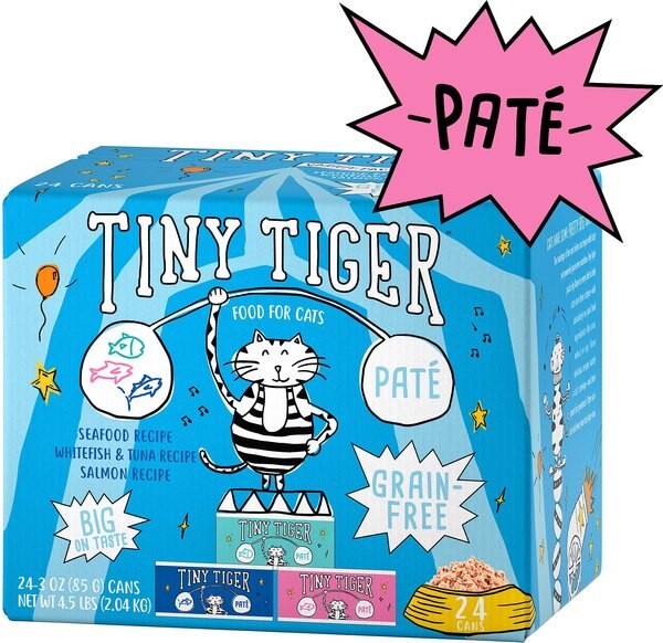 TINY TIGER Pate Seafood Recipes Variety Pack Grain Free Canned Cat