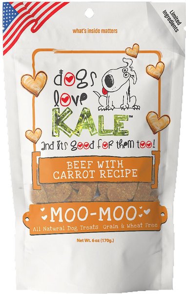 Dogs Love Us Dogs Love Kale Moo-Moo Beef & Carrot Grain & Wheat Free Dog Treats, 6-oz bag slide 1 of 6