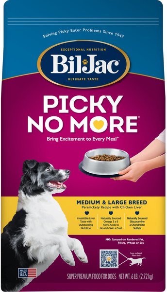 Bil-Jac Picky No More Medium & Large Breed Chicken Liver Recipe Dry Dog Food