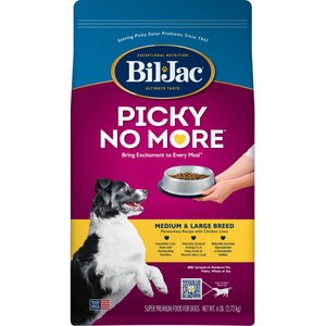 Bil-Jac Picky No More Medium & Large Breed Chicken Liver Recipe Dry Dog Food, 6-lb bag