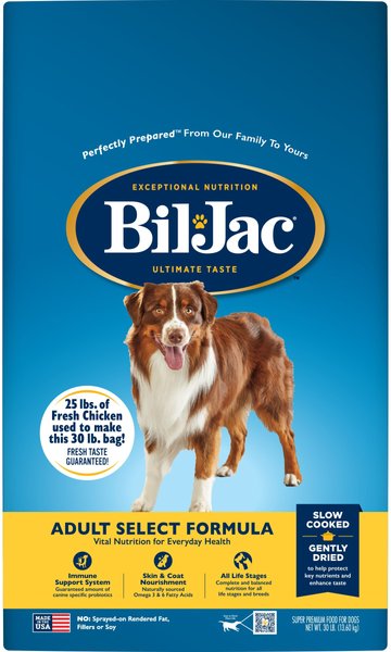 Bil-Jac Adult Select Chicken Recipe Dry Dog Food, 30-lb bag slide 1 of 7