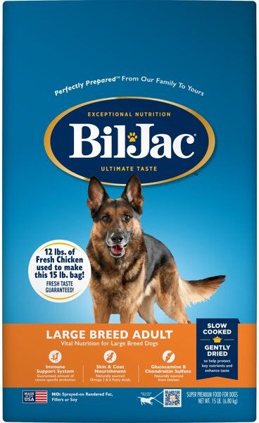 Bil-Jac Large Breed Adult Chicken Recipe Dry Dog Food, 15-lb bag slide 1 of 7