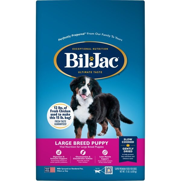BILJAC Large Breed Puppy Chicken Recipe Dry Dog Food, 15lb bag
