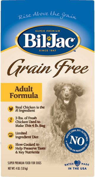 Bil-Jac Grain-Free Adult Chicken Recipe Dry Dog Food, 4-lb bag slide 1 of 7