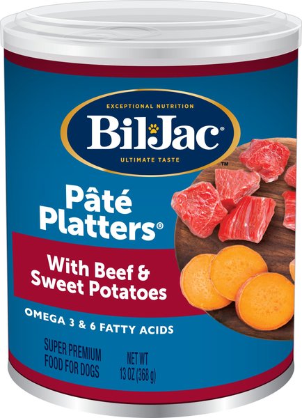 BIL JAC Pate Platters with Beef Sweet Potatoes Canned Dog Food