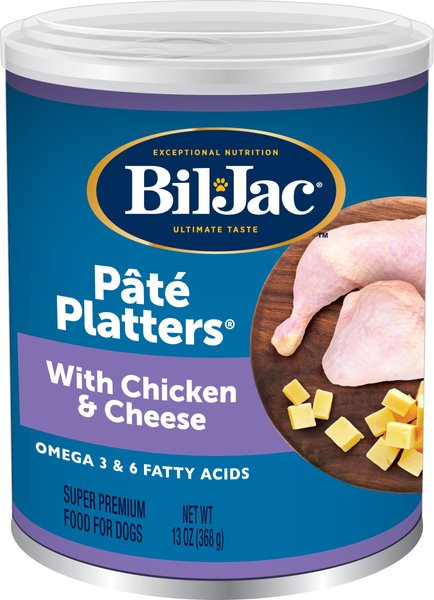 BIL JAC Pate Platters with Chicken Cheese Canned Dog Food 13 oz