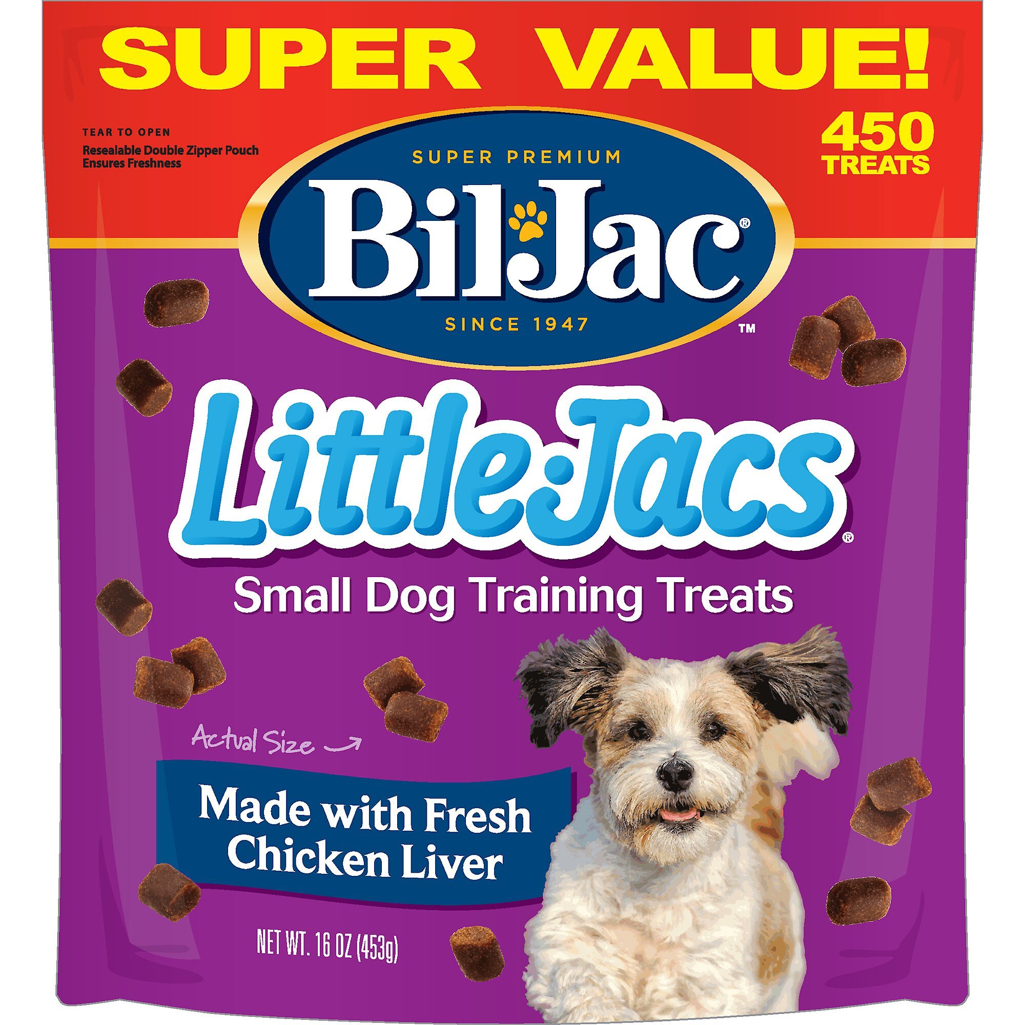 BILJAC LittleJacs Small Dog Chicken Liver Training Dog Treats