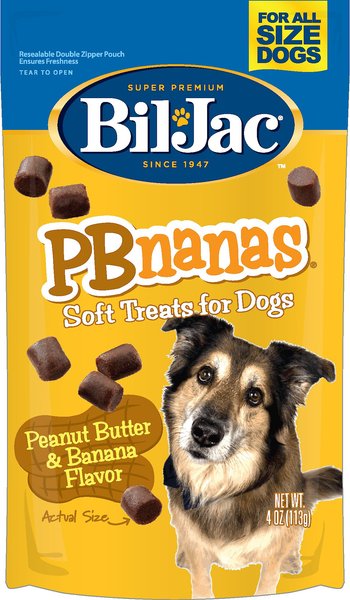 Bil-Jac PBnanas Peanut Butter & Banana Flavor Soft Dog Treats, 4-oz bag slide 1 of 6