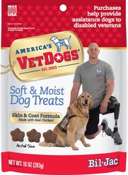 Bil-Jac America's VetDogs Skin & Coat Dog Treats, 10-oz bag