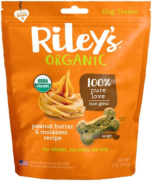 Riley's Peanut Butter & Molasses Recipe Biscuit Dog Treat, 5-oz bag, Large slide 1 of 8
