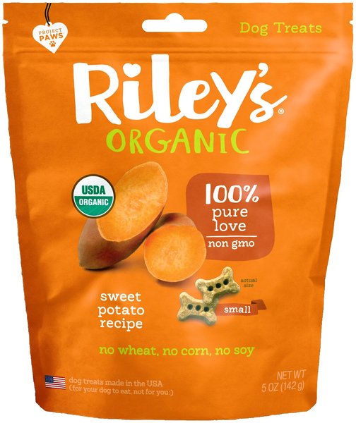 Riley's Organic Sweet Potato Recipe Biscuit Dog Treat, 5-oz bag, Small slide 1 of 9