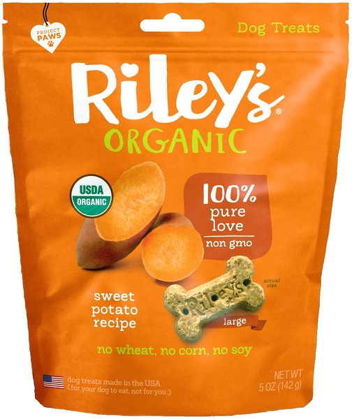 Riley's Organic Sweet Potato Recipe Biscuit Dog Treat, 5-oz bag, Large slide 1 of 9