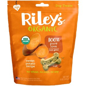 Riley's Organic Sweet Potato Recipe Biscuit Dog Treat, 5-oz bag, Large