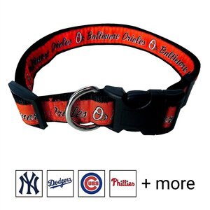 Pets First MLB Nylon Dog Collar, Baltimore Orioles, Medium: 10 to 16-in neck, 5/8-in wide