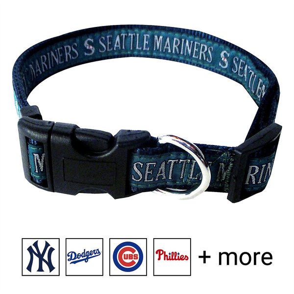 Pets First MLB Nylon Dog Collar, Seattle Mariners, Small: 6 to 12-in neck, 3/8-in wide slide 1 of 4
