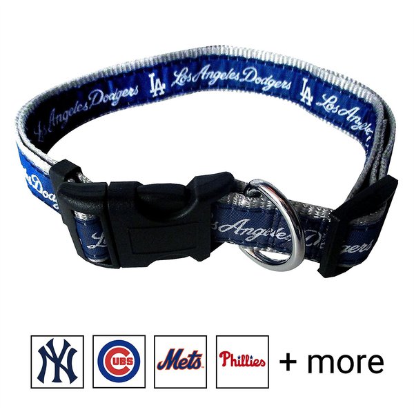Pets First MLB Nylon Dog Collar, Los Angeles Dodgers, Small: 6 to 12-in neck, 3/8-in wide slide 1 of 4