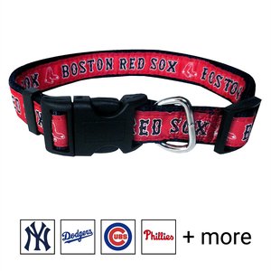 Pets First MLB Nylon Dog Collar, Boston Red Sox, Medium: 10 to 16-in neck, 5/8-in wide