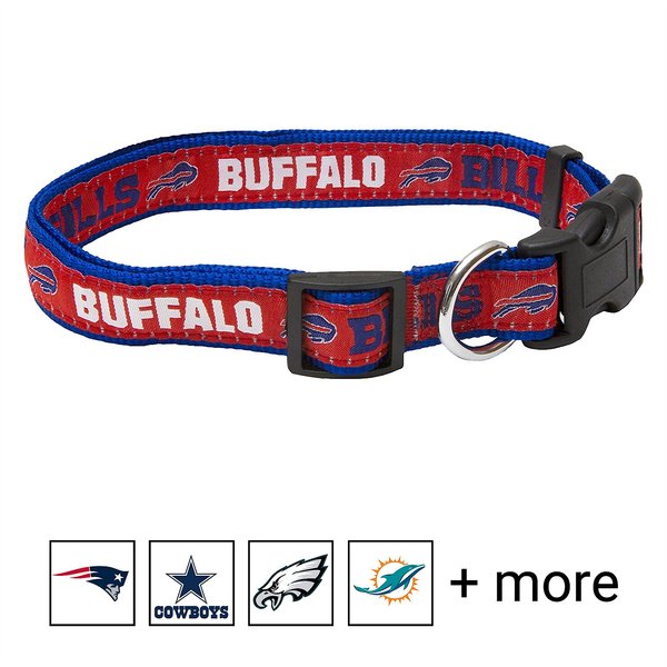 Pets First NFL Nylon Dog Collar, Buffalo Bills, Small: 8 to 12-in neck, 3/8-in wide slide 1 of 6