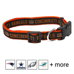 Pets First NFL Nylon Dog Collar, Cincinnati Bengals, Large: 14 to 24-in neck, 1-in wide