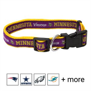 Pets First NFL Nylon Dog Collar, Minnesota Vikings, Small: 8 to 12-in neck, 3/8-in wide