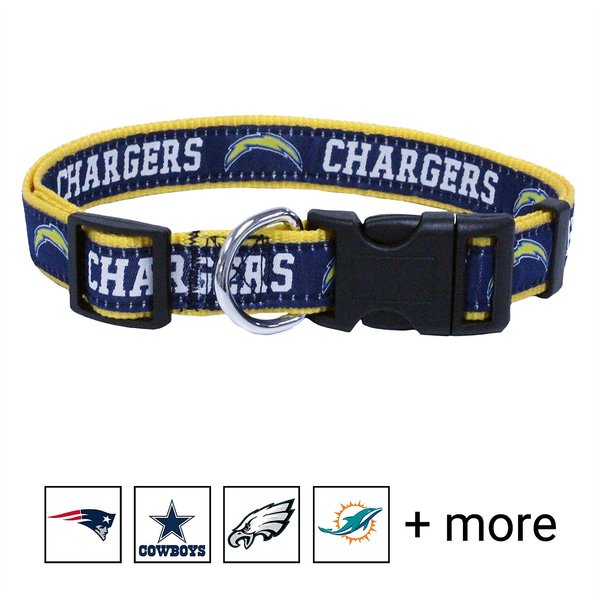 Pets First NFL Nylon Dog Collar, Los Angeles Chargers, Small: 8 to 12-in neck, 3/8-in wide slide 1 of 6