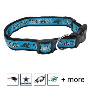 Pets First NFL Nylon Dog Collar, Carolina Panthers, Small: 8 to 12-in neck, 3/8-in wide