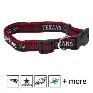 Pets First NFL Nylon Dog Collar, Houston Texans, Large: 18 to 28-in neck, 1-in wide